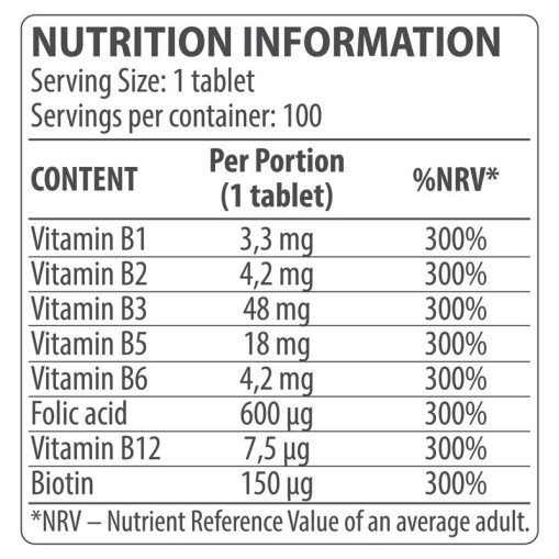 Vitamin B Complex - Б-Комплекс - Dorian Yates Nutrition Dorian Yates Nutrition Vitamin B Complex 100 таблетки