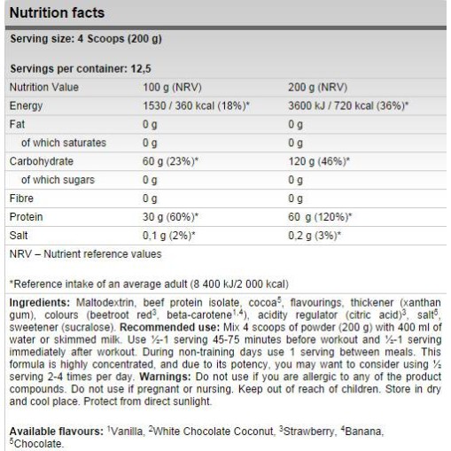 FA Nutrition Xtreme Beef Mass FA Nutrition Xtreme Beef Mass
