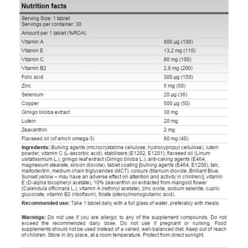 Eyes / Eye Formula - В подкрепа на зрението - FA Nutrition FA Nutrition Eyes / Eye Formula 60 таблетки