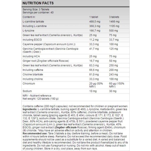 FA Nutrition Xtreme THYROBURN 120 Таблетки FA Nutrition Xtreme THYROBURN 120 Таблетки