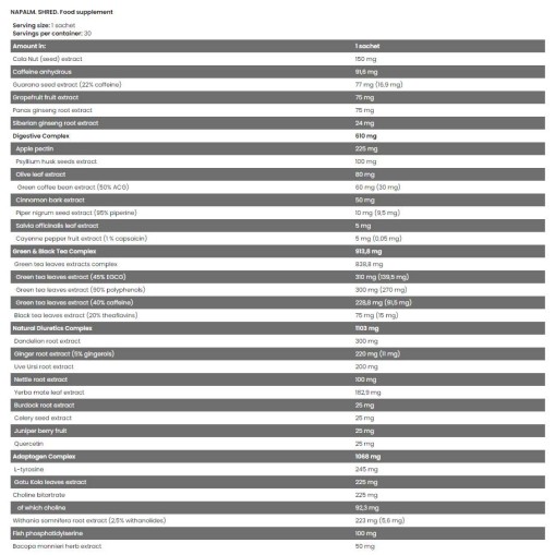 Xtreme Napalm Shred | Complete Cutting Stack - Универсални термогенни фетбърнъри - FA Nutrition FA Nutrition Xtreme Napalm Shred | Complete Cutting Stack 30 пакета