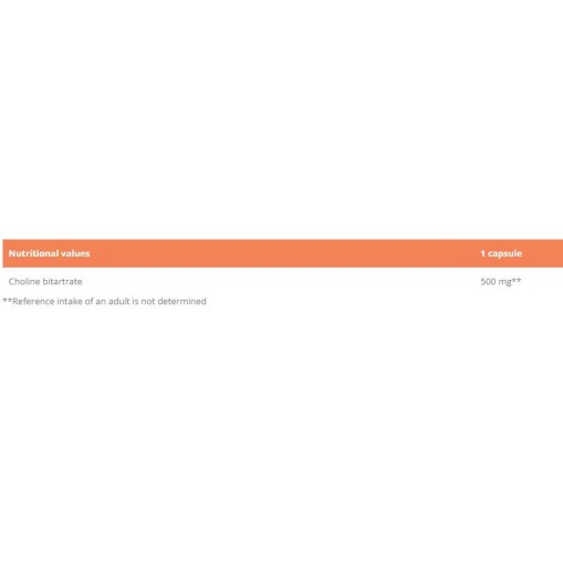 GymBeam Choline Bitartrate 500 mg 120 капсули GymBeam Choline Bitartrate 500 mg 120 капсули