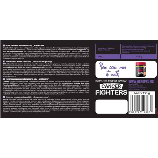 Hero.Lab AAKG Powder Arginine Alpha-Ketoglutarate 330 грама