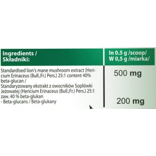 Lion's Mane Powder 25:1 500 mg - Lion's Mane - Hero.Lab Hero.Lab Lion's Mane Powder 25:1 500 mg 30 грама