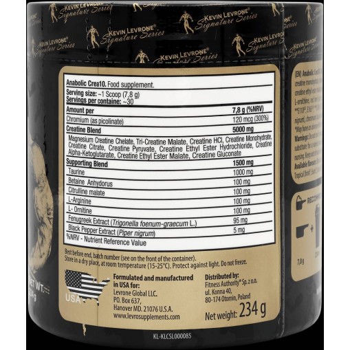 Kevin Levrone Black Line / Anabolic Crea 10 234 грама Kevin Levrone Black Line / Anabolic Crea 10 234 грама
