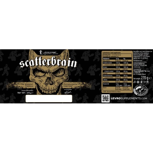 Black Line / Scatterbrain / Super Concentrated Pre Workout - Предтренировъчни концентрати - Kevin Levrone Kevin Levrone Black Line / Scatterbrain / Super Concentrated Pre Workout 270 грама