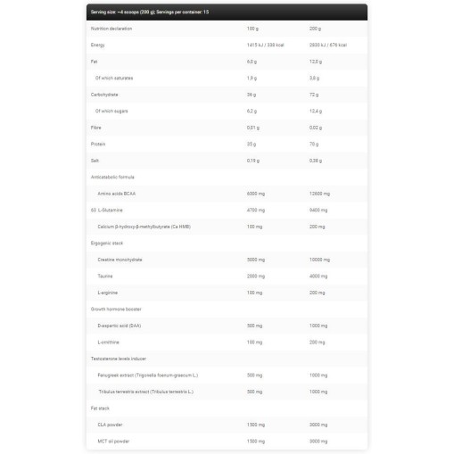 Kevin Levrone Gold Line Lean Mass 3000 грама