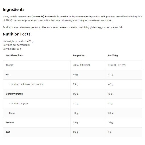 High Protein Ice Cream | 52 Protein - Протеинов пудинг и сладолед - OstroVit OstroVit High Protein Ice Cream | 52% Protein 400 грама