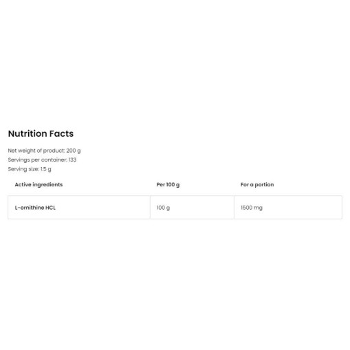 OstroVit Ornithine Powder 200 грама OstroVit Ornithine Powder 200 грама