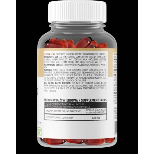 OstroVit Lecithin 1200 / NO GMO 70 Гел капсули OstroVit Lecithin 1200 / NO GMO 70 Гел капсули