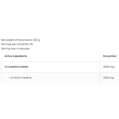 OstroVit Tri Creatine Malate / TCM 1200 mg 180 капсули OstroVit Tri Creatine Malate / TCM 1200 mg 180 капсули