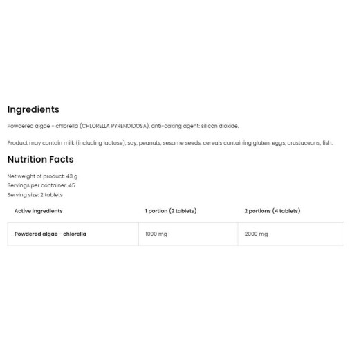Chlorella - Хлорела - OstroVit OstroVit Chlorella 90 таблетки