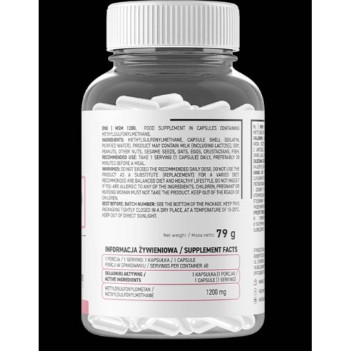 OstroVit MSM 1200 mg 60 капсули OstroVit MSM 1200 mg 60 капсули