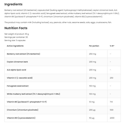 OstroVit Glucose System Aid | with Berberine, Alpha Lipoic Acid, Cinnamon & Mulberry 90 капсули OstroVit Glucose System Aid | with Berberine, Alpha Lipoic Acid, Cinnamon & Mulberry 90 капсули