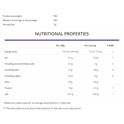 Fiber Psyllium / Vege - Индийски живовляк - OstroVit OstroVit Fiber Psyllium / Vege 600 грама