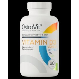 OstroVit Vitamin D3 2000 + K2 MK-7 / + Vitamin C + Zinc 60 капсули OstroVit Vitamin D3 2000 + K2 MK-7 / + Vitamin C + Zinc 60 капсули