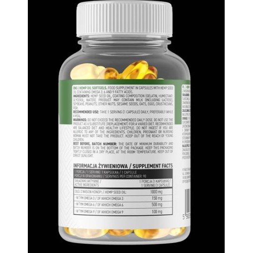 Hemp Seed Oil / Omega 3-6-9 Complex - Конопено семе - OstroVit Конопено семе > Hemp Seed Oil / Omega 3-6-9 Complex