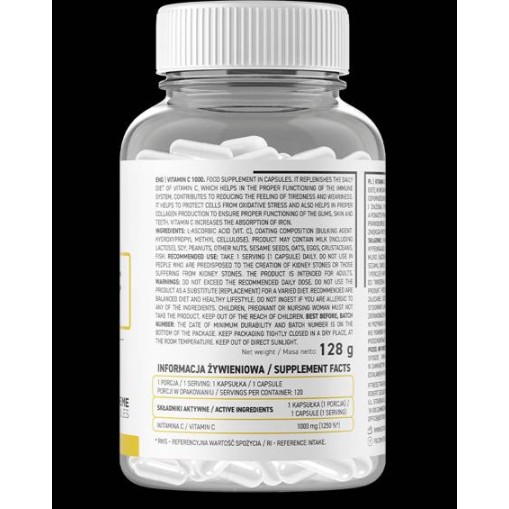 OstroVit Vitamin C 1000 mg 120 капсули