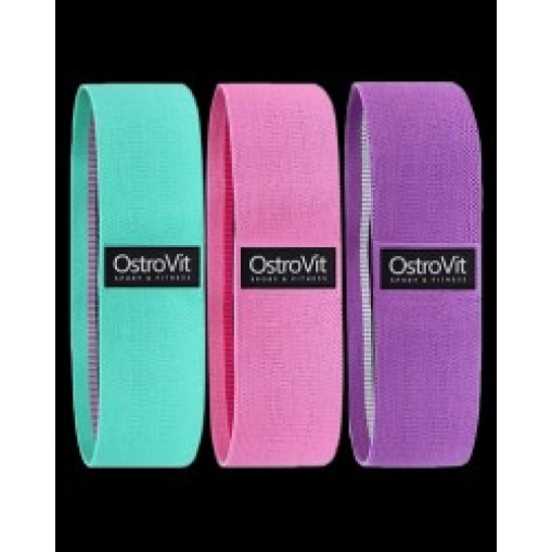 OstroVit Комплект тренировъчни ластици с памучно покритие / 3 части 3 бр.