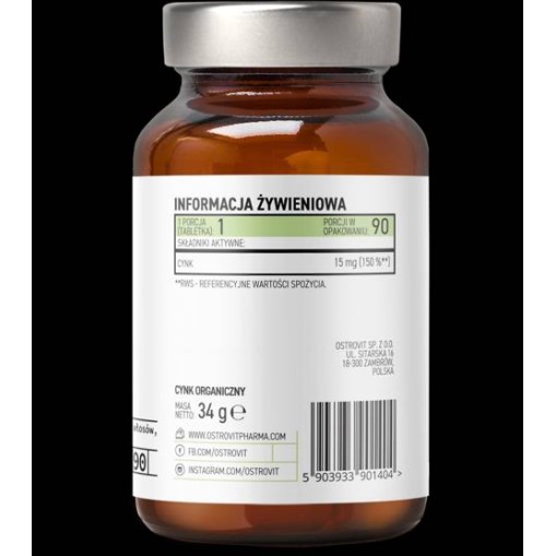 OstroVit Organic Zinc Picolinate 15 mg 90 Таблетки OstroVit Organic Zinc Picolinate 15 mg 90 Таблетки