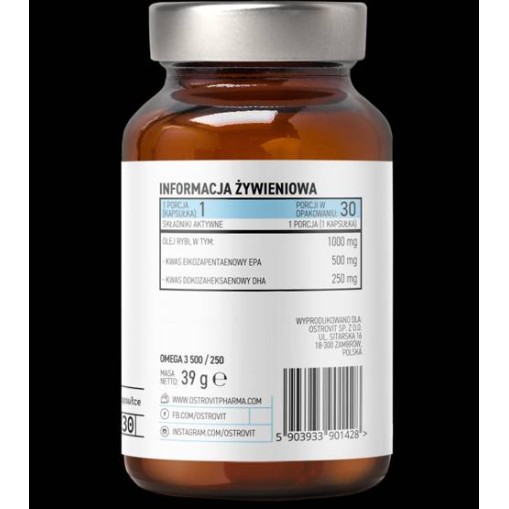 OstroVit Omega 3 500/250 30 Гел капсули OstroVit Omega 3 500/250 30 Гел капсули