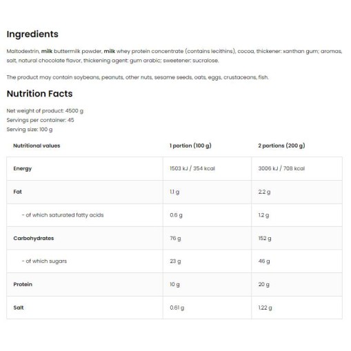 OstroVit GainLicious / Rapid Mass Gainer 4500 грама