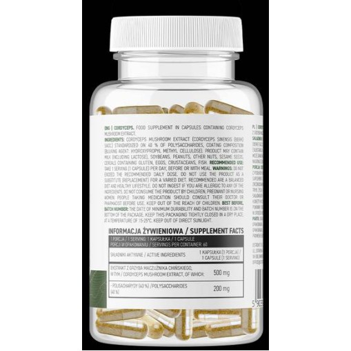 Cordyceps 500 mg | Vege - Кордицепс - OstroVit OstroVit Cordyceps 500 mg | Vege 60 капсули
