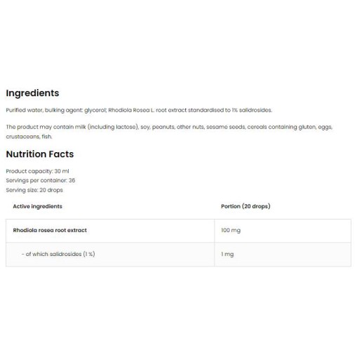 OstroVit Rhodiola Rosea Drops | Rhodiola Root Extract 30 мл OstroVit Rhodiola Rosea Drops | Rhodiola Root Extract 30 мл