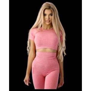 OstroVit Women's Seamless Short-Sleeve Crop Top | Топ Кроп с къс ръкав - Розов