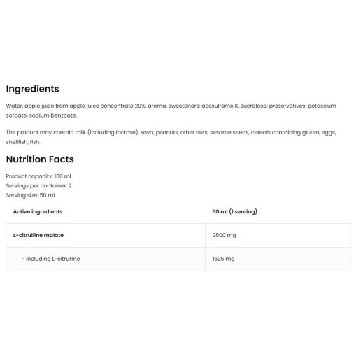 OstroVit Citrulline Shot | 5000 mg L-Citrulline Malate 100 мл OstroVit Citrulline Shot | 5000 mg L-Citrulline Malate 100 мл