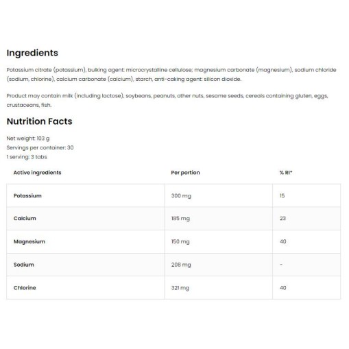 Electrolyte Tabs | Electrolytes Formula - Електролити - OstroVit OstroVit Electrolyte Tabs Electrolytes Formula 90 Таблетки