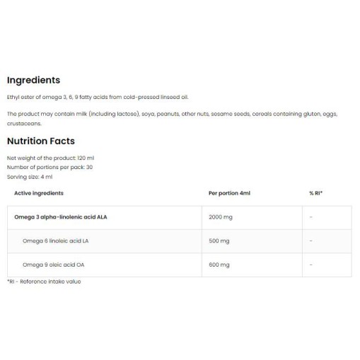 OstroVit Elite Omega 3-6-9 Liquid | Vege 120 мл