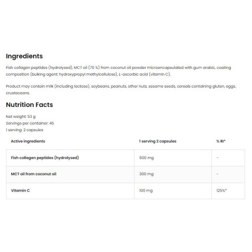 OstroVit Coconut & Collagen | Marine Collagen with MCT 90 капсули