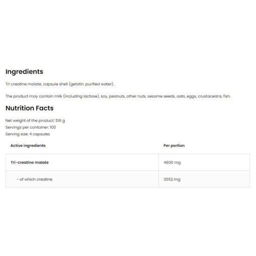 OstroVit Tri Creatine Malate / TCM 1200 mg 400 капсули OstroVit Tri Creatine Malate / TCM 1200 mg 400 капсули
