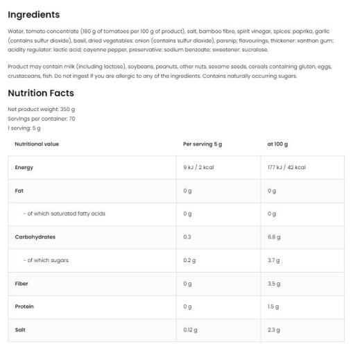OstroVit Ketchup - Hot & Spicy | No Added Sugar ~ Vegan Friendly Sauce 350 мл OstroVit Ketchup - Hot & Spicy | No Added Sugar ~ Vegan Friendly Sauce 350 мл