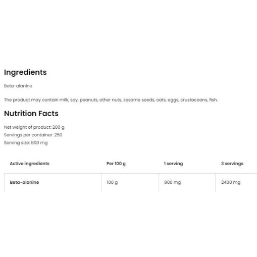 OstroVit Beta Alanine Powder 500 грама OstroVit Beta Alanine Powder 500 грама