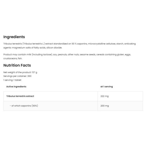 OstroVit Tribulus Terrestris 90 | Vege 360 Таблетки OstroVit Tribulus Terrestris 90 | Vege 360 Таблетки