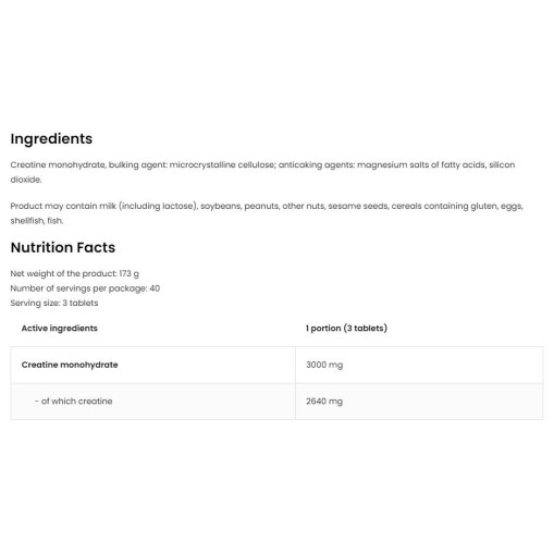OstroVit Creatine Monohydrate Tabs 3000 300 Таблетки