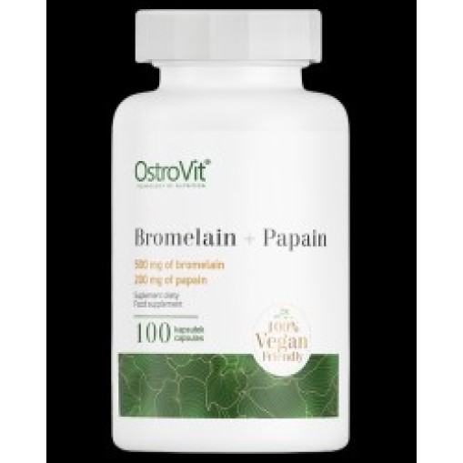 OstroVit Bromelain + Papain Enzymes 100 капсули OstroVit Bromelain + Papain Enzymes 100 капсули