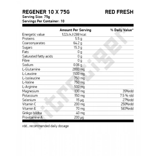 NUTREND Regener 10 сашета x 75 гр. - Въглехидрати с витамини и минерали NUTREND Regener 10 сашета x 75 гр. - Въглехидрати с витамини и минерали