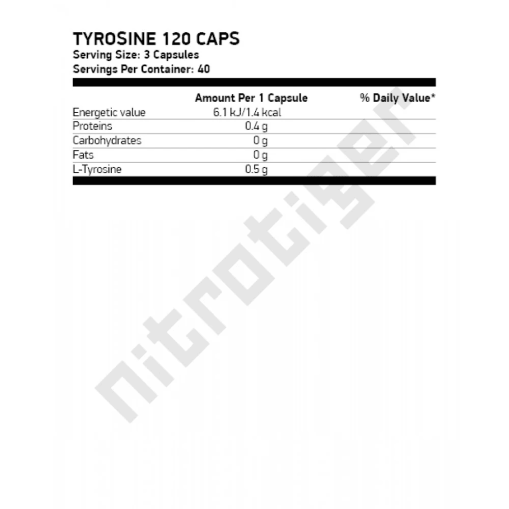 NUTREND TYROSINE 120 капсули - Тирозин NUTREND TYROSINE 120 капсули - Тирозин