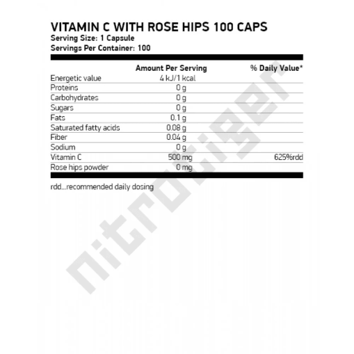 NUTREND Vitamin C with Rose Hips 100 таблетки - Витамин С с шипки NUTREND Vitamin C with Rose Hips 100 таблетки - Витамин С с шипки