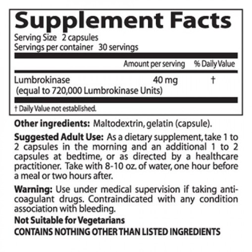 Doctor s Best Best Lumbrokinase - Здравословни добавки - Doctor s Best Здравословни добавки > Doctor s Best Best Lumbrokinase