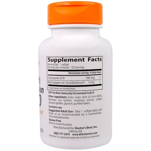 Doctor s Best High Absorption CoQ10 with BioPerine 100mg - Здравословни добавки - Doctor s Best Здравословни добавки > Doctor s Best High Absorption CoQ10 with BioPerine 100mg