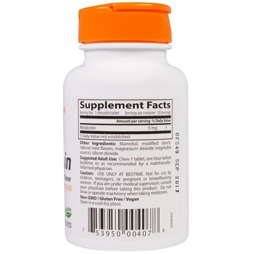 Doctor s Best Melatonin Natural Mint Flavor 5 mg - Здравословни добавки - Doctor s Best Здравословни добавки > Doctor s Best Melatonin Natural Mint Flavor 5 mg