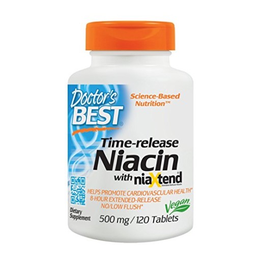 Витамини > Doctor s Best Niacin Time-Released with Niaxtend 500 mg