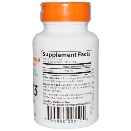 Витамини > Doctor`s Best Best Vitamin D3 2000 IU