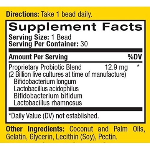 Natrol BioBeadsTM Probiotic Acidophilus 30 beads - - Natrol > Natrol BioBeadsTM Probiotic Acidophilus 30 beads
