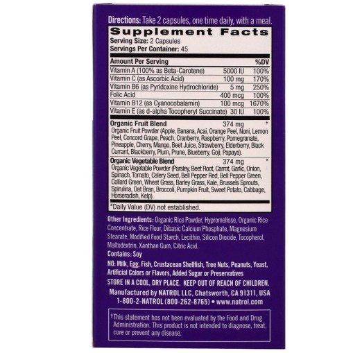 Natrol Daily Fruit & Veggie Ultimate Superfood - Антиоксиданти - Natrol Антиоксиданти > Natrol Daily Fruit & Veggie Ultimate Superfood
