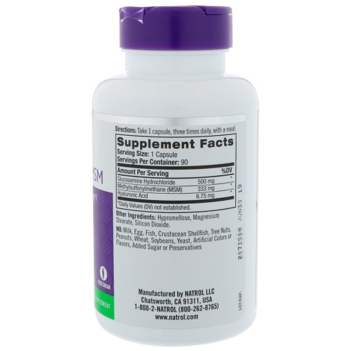 Стави и кости > Natrol Hyaluronic Acid, MSM & Glucosamine